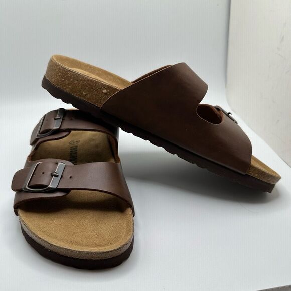 CUSHIONAIRE Women's Cork Footbed Sandal With +Comfort 7.5 BROWN - Picture 6 of 7